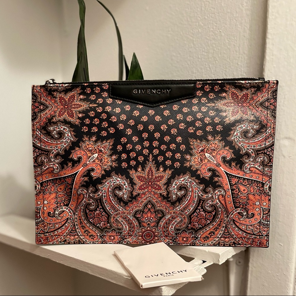 Givenchy Saffiano Paisley Print Antigona Pouch